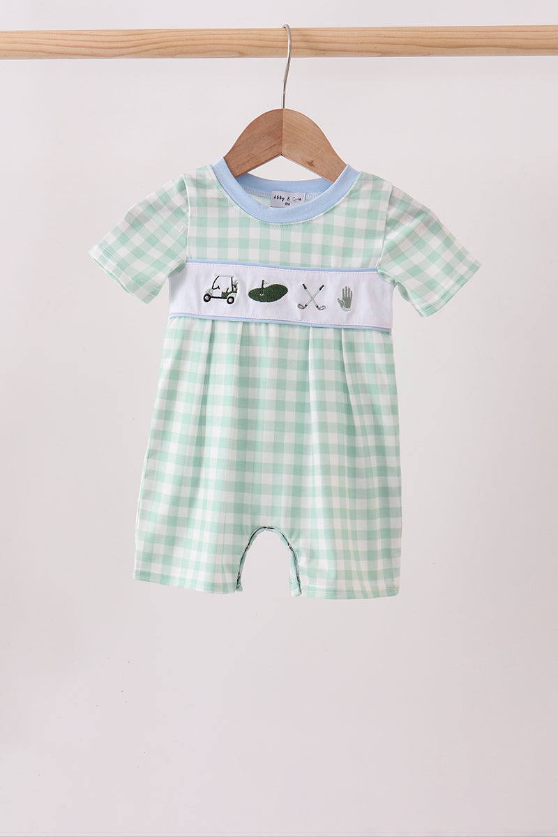 Green Golf Embroidered Romper - Aaria Tees Aaria Tees