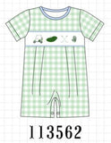 Green Golf Embroidered Romper Aaria Tees