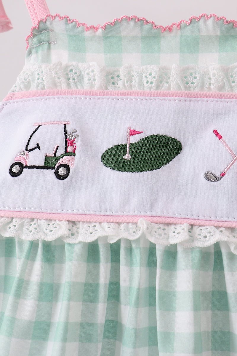 Green Golf Embroidered Ruffle Set - Aaria Tees Aaria Tees