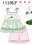 Green Golf Embroidered Ruffle Set Aaria Tees