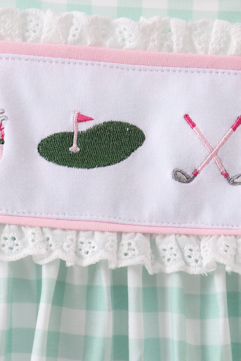Green Golf Embroidered Dress - Aaria Tees Aaria Tees