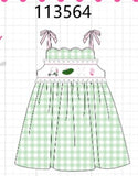 Green Golf Embroidered Dress Aaria Tees