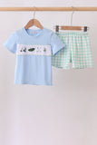 Green Golf Embroidered Gingham Set - Aaria Tees Aaria Tees