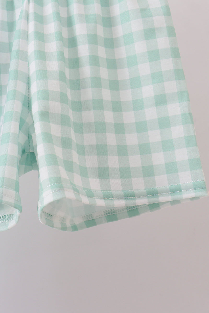Green Golf Embroidered Gingham Set - Aaria Tees Aaria Tees