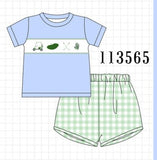 Green Golf Embroidered Gingham Set Aaria Tees