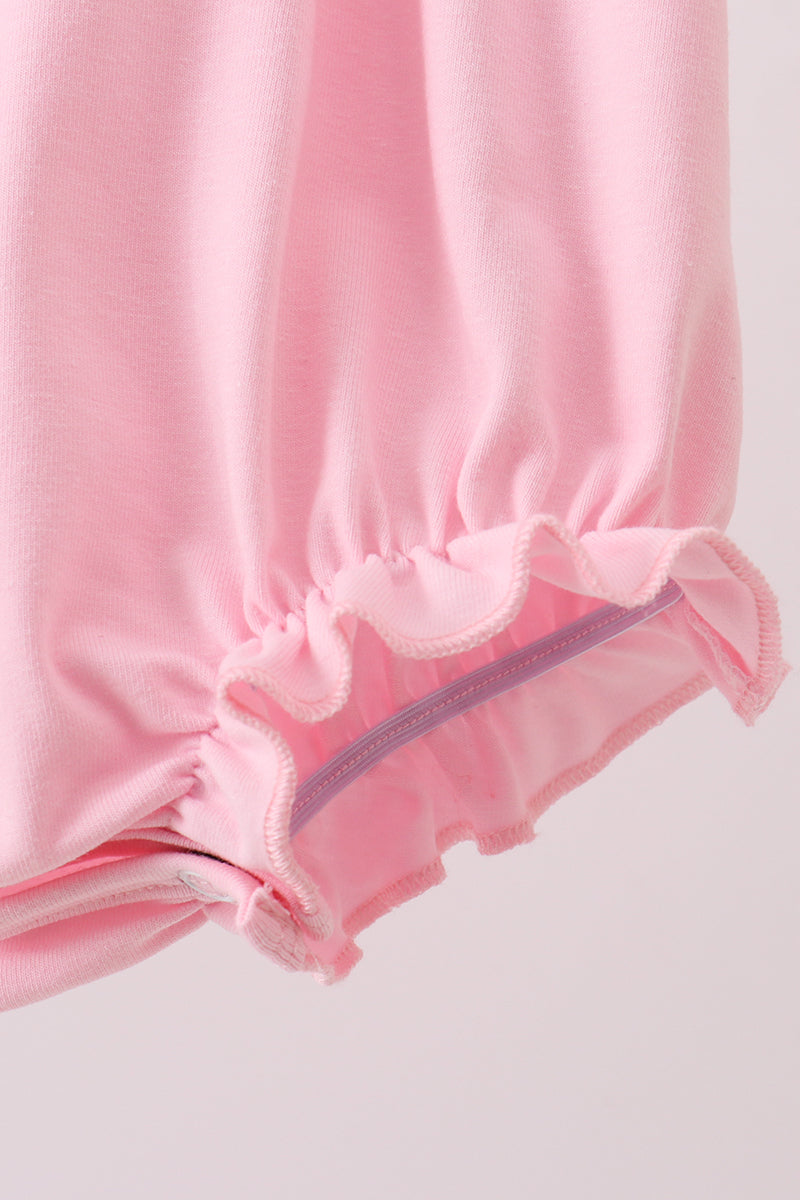 Pink Hydrangea Bow Smocked Bubble - Aaria Tees Aaria Tees