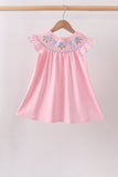Pink Hydrangea Bow Smocked Dress - Aaria Tees Aaria Tees