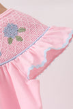 Pink Hydrangea Bow Smocked Dress - Aaria Tees Aaria Tees