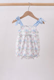 Blue Floral Knit Bubble - Aaria Tees Aaria Tees