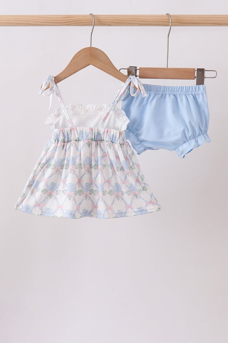 Blue Floral Bloomer Set - Aaria Tees Aaria Tees