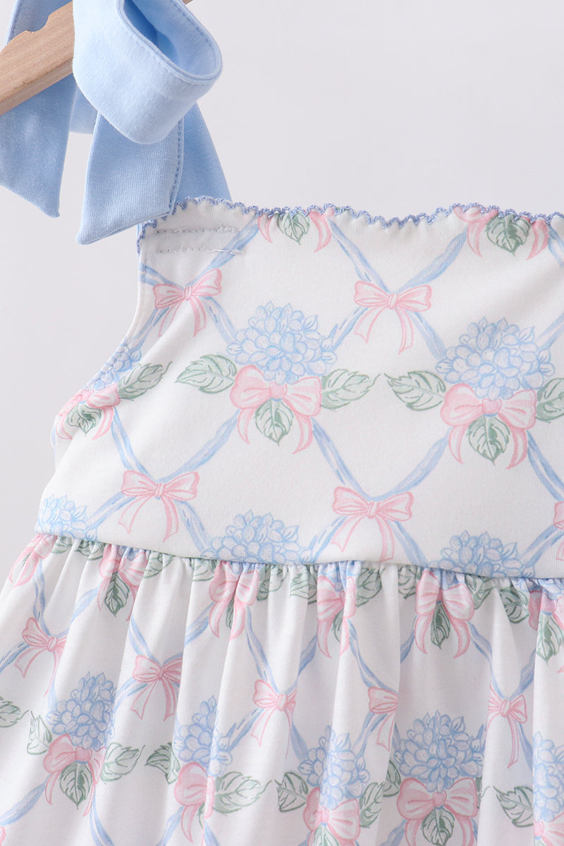 Blue Floral Knit Ruffle Set - Aaria Tees Aaria Tees