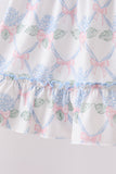 Blue Floral Knit Ruffle Set - Aaria Tees Aaria Tees