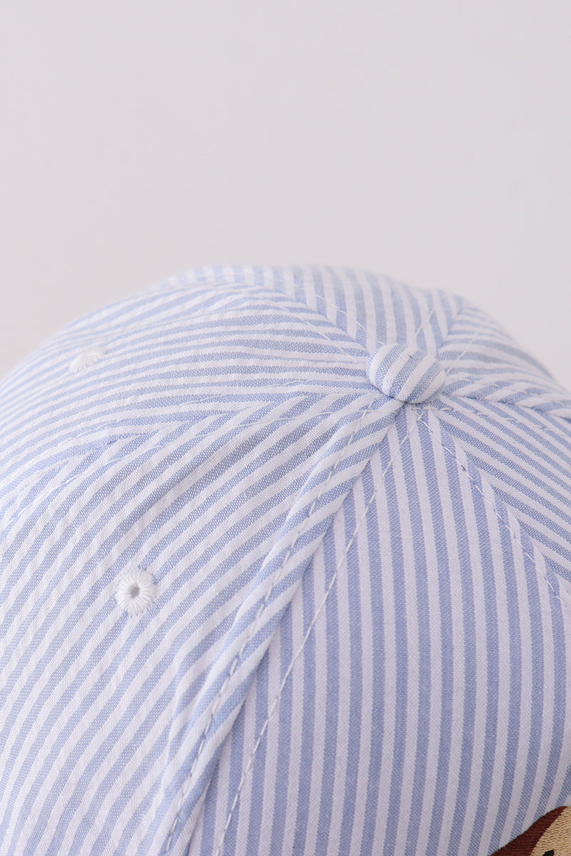 Puppy Embroidered Seersucker Cap - Aaria Tees Aaria Tees