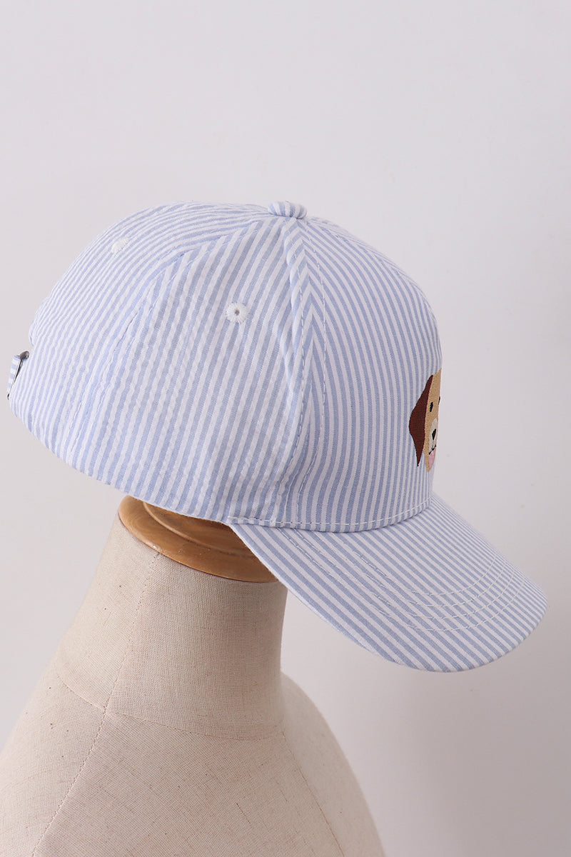 Puppy Embroidered Seersucker Cap - Aaria Tees Aaria Tees