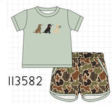 Camo Hunting Embroidered Shorts Set Aaria Tees