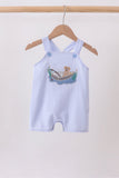 Blue Puppy Applique Seersucker Jon Jon Aaria Tees