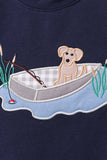 Navy Puppy Applique Seersucker Set Aaria Tees