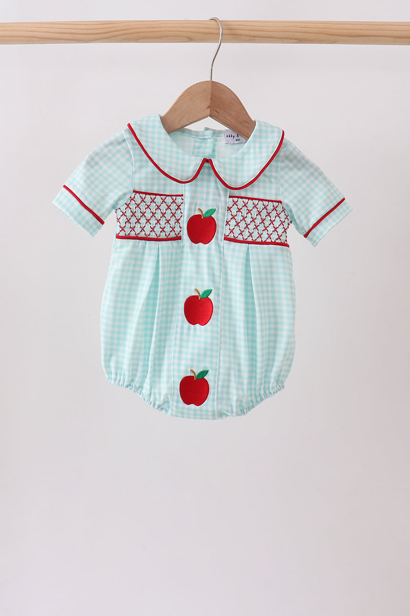 Blue Apple Smocked Bubble - Aaria Tees Aaria Tees