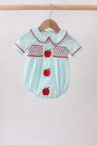Blue Apple Smocked Bubble - Aaria Tees Aaria Tees