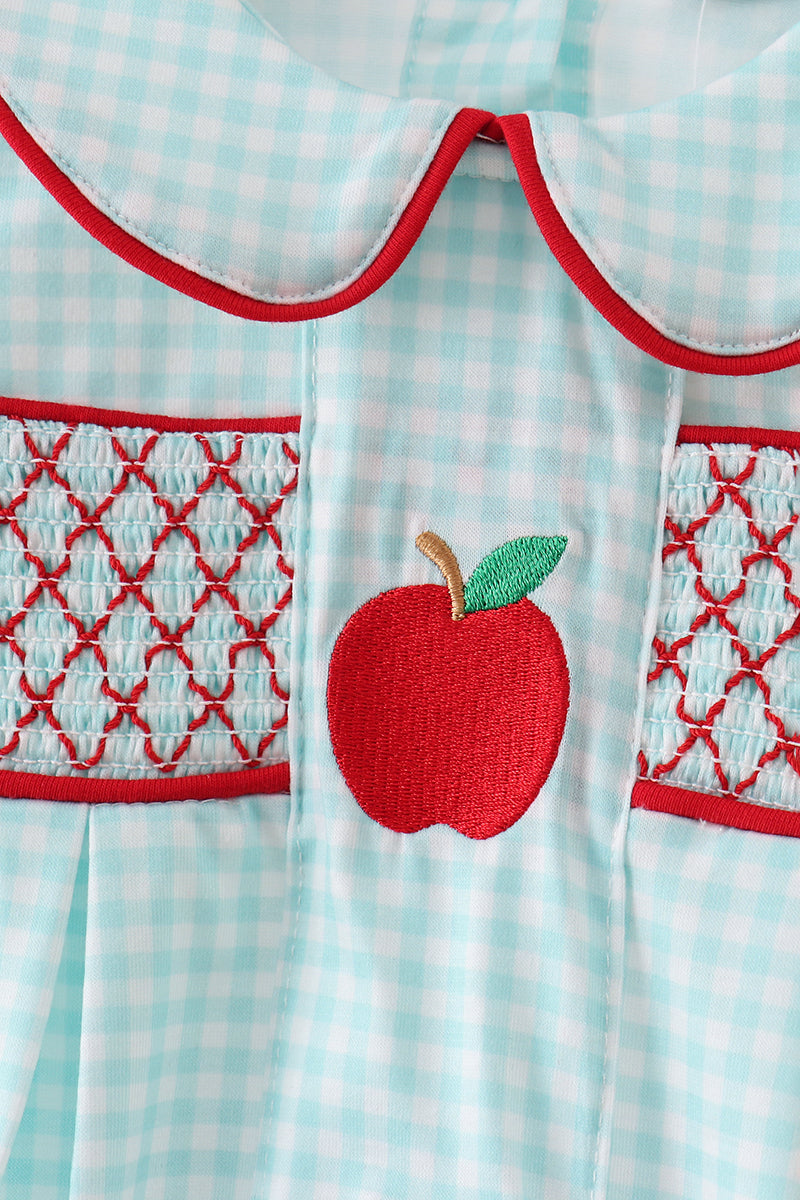 Blue Apple Smocked Bubble - Aaria Tees Aaria Tees
