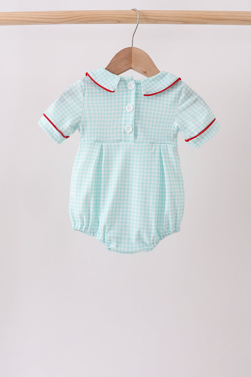 Blue Apple Smocked Bubble - Aaria Tees Aaria Tees