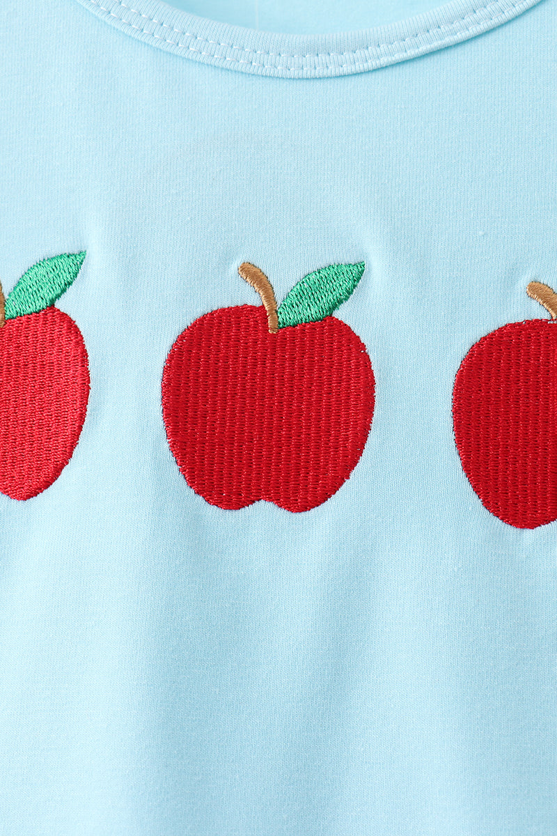 Blue Apple Embroidered Shorts Set - Aaria Tees Aaria Tees