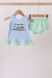 Blue Farm Embroidered Bloomer Set - Aaria Tees Aaria Tees