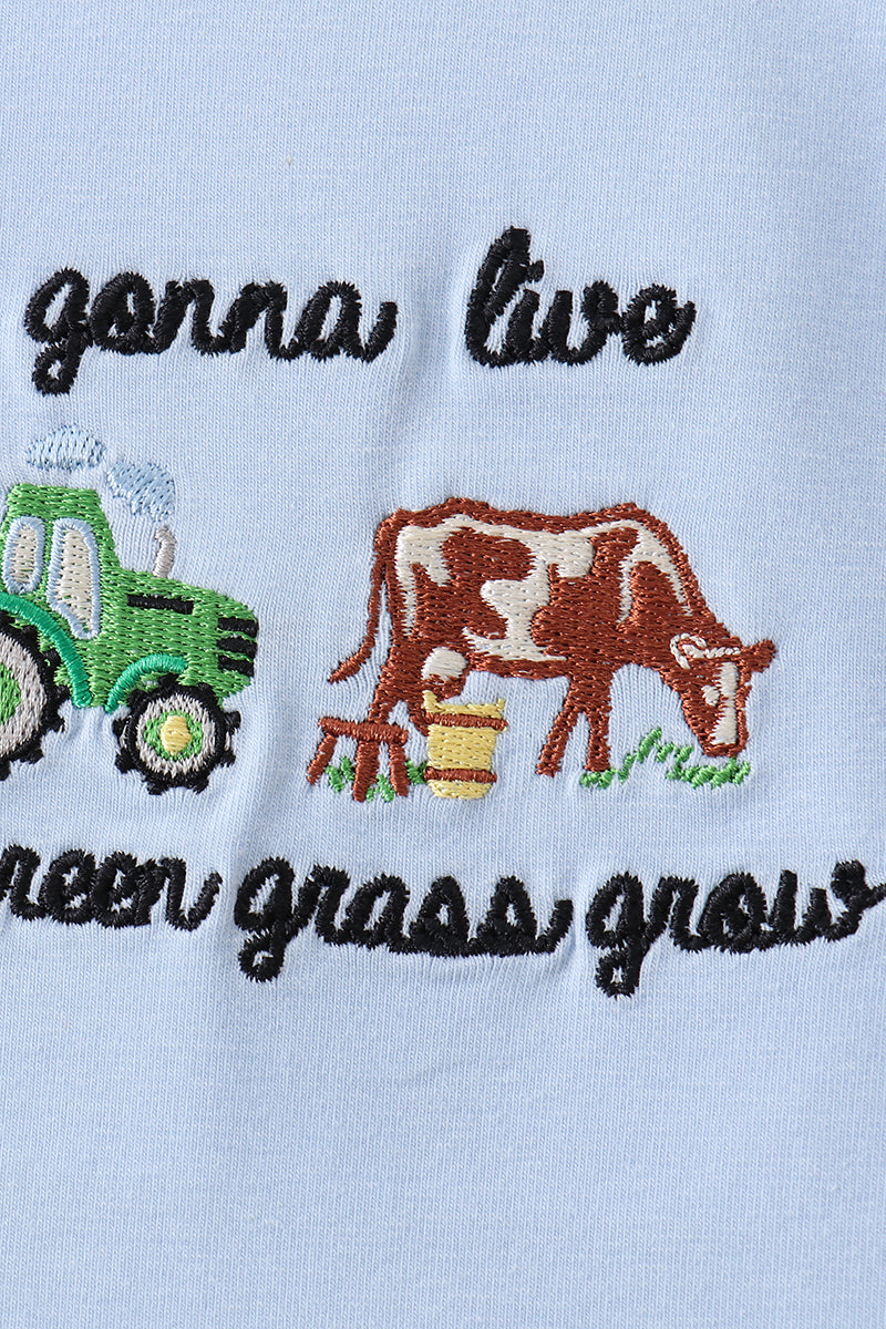 Blue Farm Embroidered Bloomer Set - Aaria Tees Aaria Tees