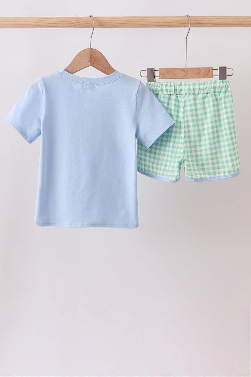 Blue Farm Embroidered Set - Aaria Tees Aaria Tees