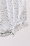 Blue Floral Embroidered Bubble - Aaria Tees Aaria Tees