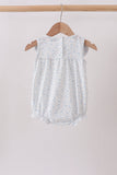 Blue Floral Embroidered Bubble - Aaria Tees Aaria Tees
