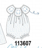 Blue Floral Embroidered Bubble Aaria Tees