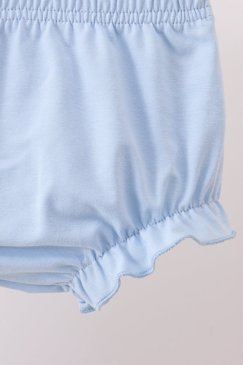 Blue Floral Embroidered Bloomer Set - Aaria Tees Aaria Tees