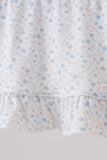 Blue Floral Smocked Ruffle Bloomer Set - Aaria Tees Aaria Tees
