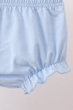 Blue Floral Smocked Ruffle Bloomer Set - Aaria Tees Aaria Tees