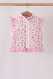 Pink bow ruffle vest - Aaria Tees Aaria Tees