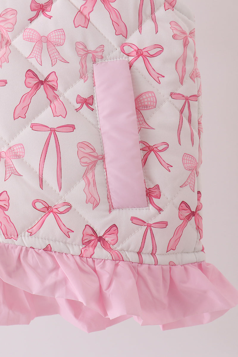 Pink bow ruffle vest - Aaria Tees Aaria Tees