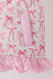 Pink bow ruffle vest - Aaria Tees Aaria Tees