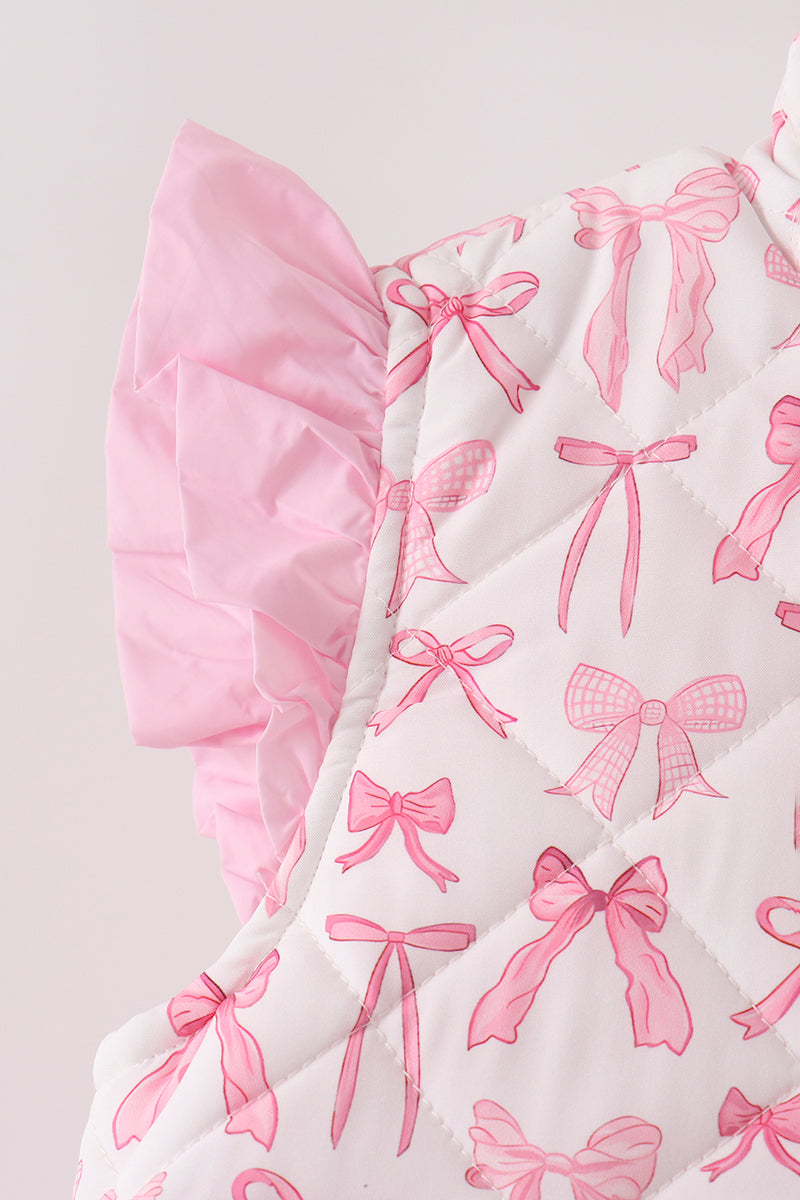 Pink bow ruffle vest - Aaria Tees Aaria Tees