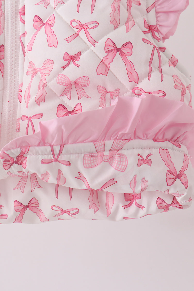 Pink bow ruffle vest - Aaria Tees Aaria Tees