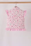 Pink bow ruffle vest - Aaria Tees Aaria Tees