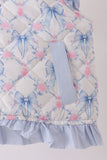 Sky floral bow ruffle vest - Aaria Tees Aaria Tees