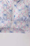 Sky floral bow ruffle vest - Aaria Tees Aaria Tees