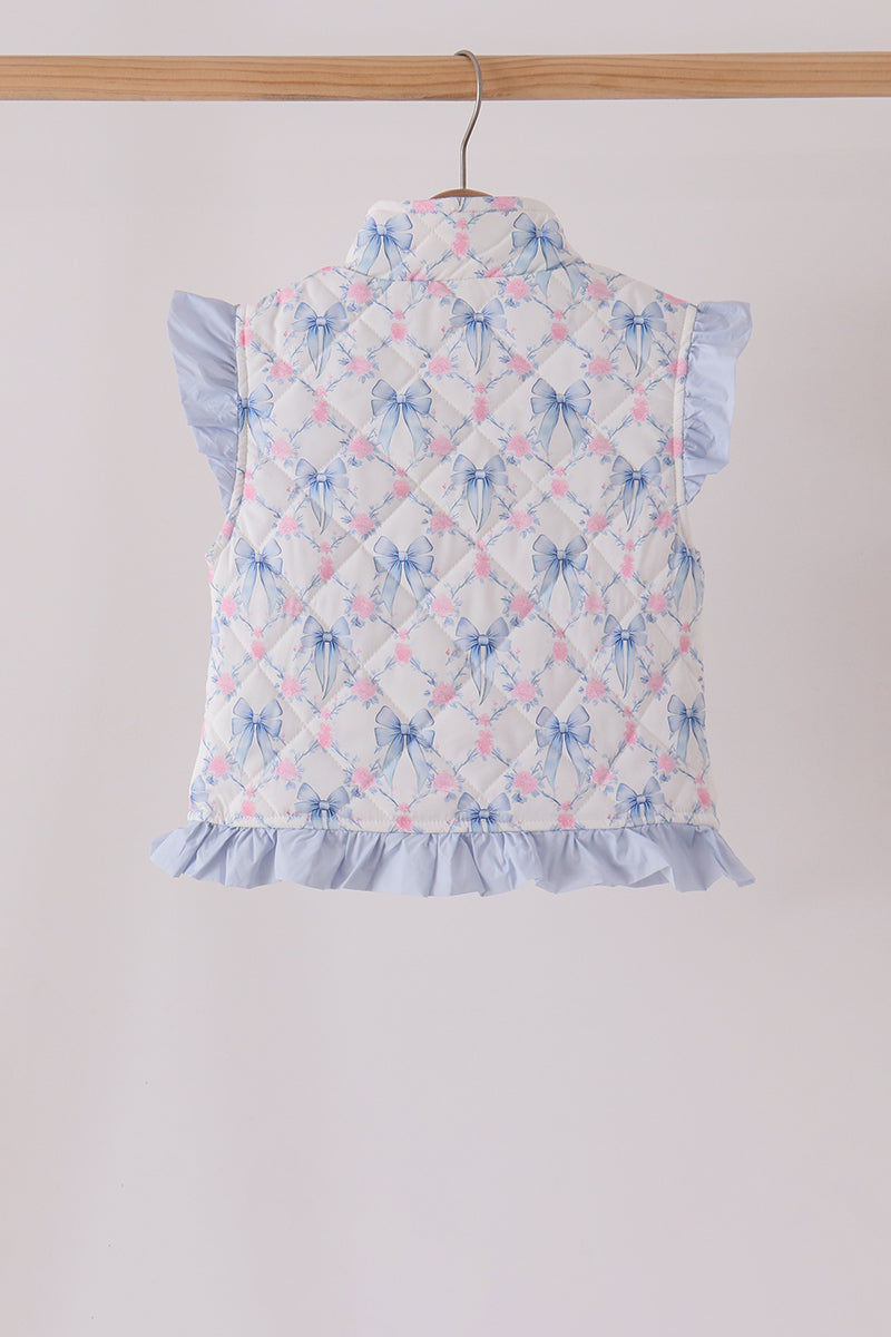 Sky floral bow ruffle vest - Aaria Tees Aaria Tees
