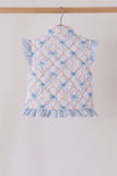 Sky floral bow ruffle vest - Aaria Tees Aaria Tees
