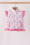 Hot pink bow ruffle vest - Aaria Tees Aaria Tees