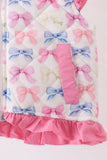 Hot pink bow ruffle vest - Aaria Tees Aaria Tees