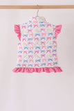 Hot pink bow ruffle vest - Aaria Tees Aaria Tees