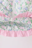 Pink floral ruffle vest - Aaria Tees Aaria Tees
