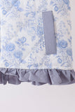 Blue floral ruffle vest - Aaria Tees Aaria Tees